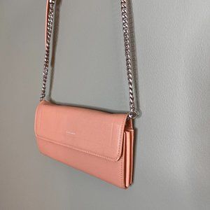 Pixie Mood Across Body Pink Peach with Silver Chain Vegan